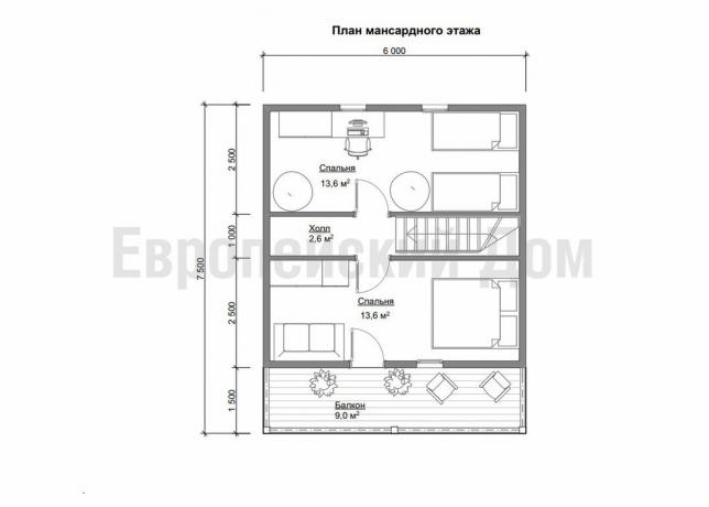 Disposition של הקומה השנייה. מקור תמונה: dom-bt.com