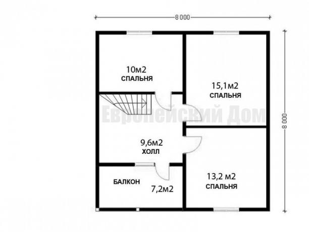 Disposition של הקומה השנייה. מקור תמונה: dom-bt.com