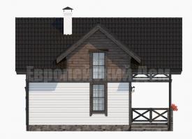 פריסה מעניינת של מטר 6x9 הבית עם 2 חדרי שינה, מרפסת ומרפסת